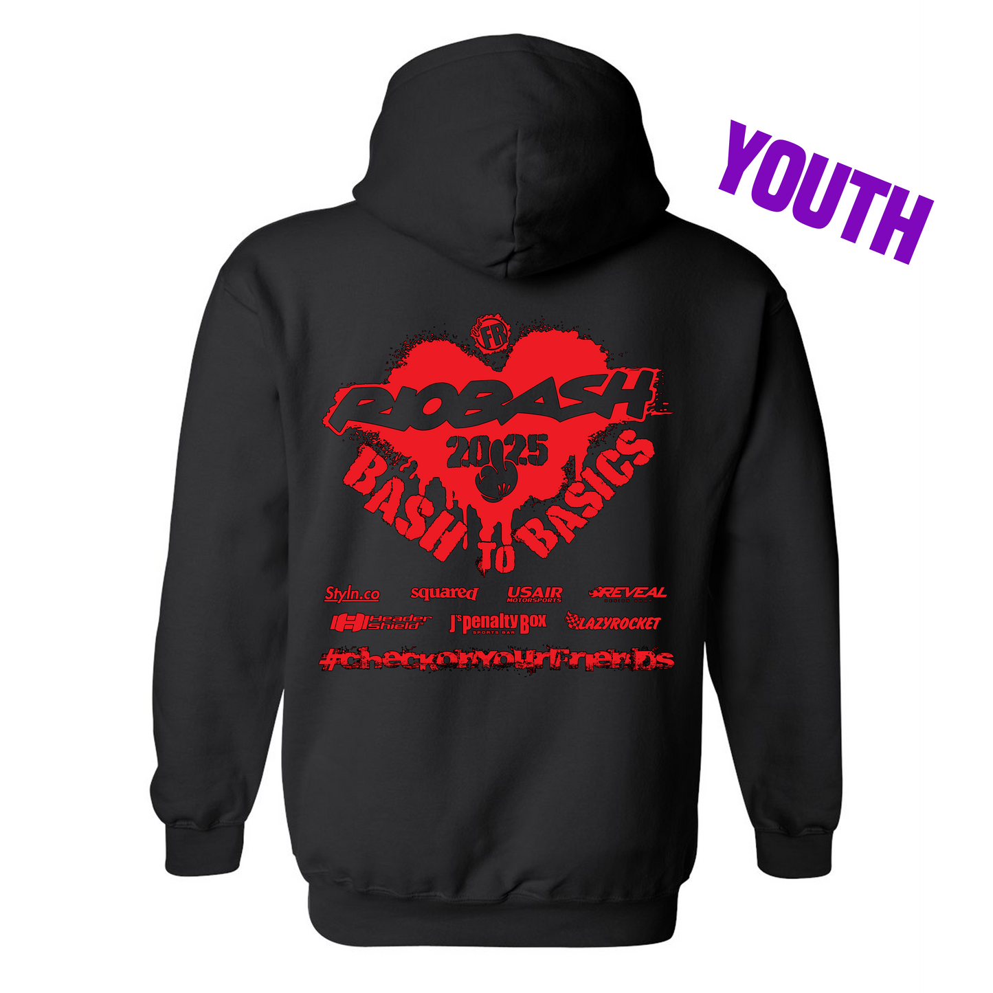 RIOBASH YOUTH BLACK/RED HOODIE