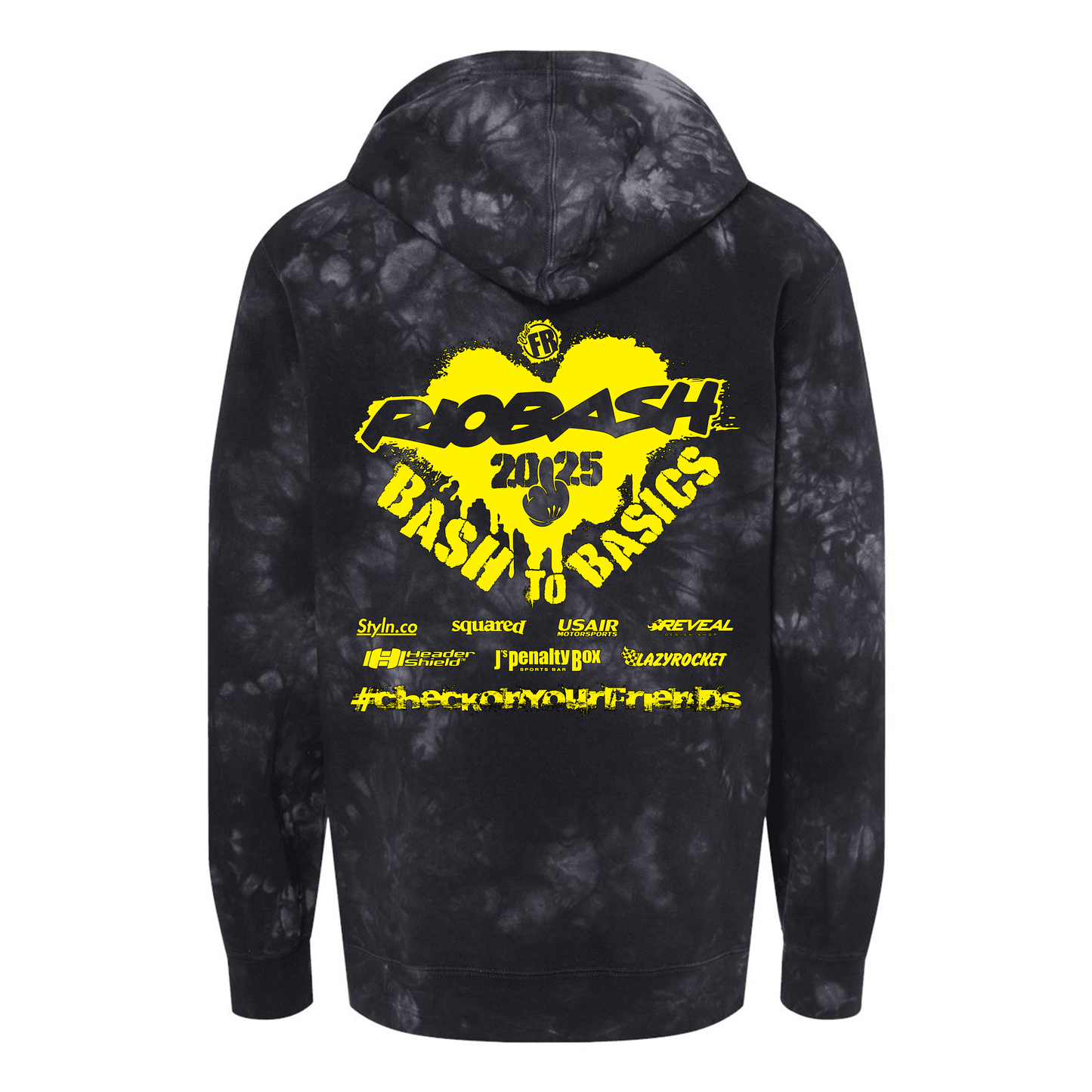 RIOBASH ADULT BLACK TIE DYE HOODIE