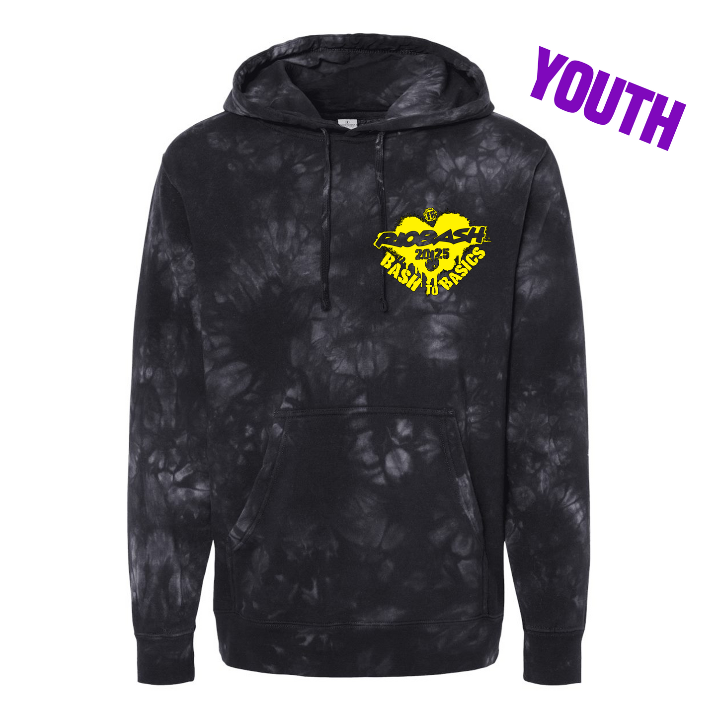 RIOBASH YOUTH BLACK TIE DYE HOODIE