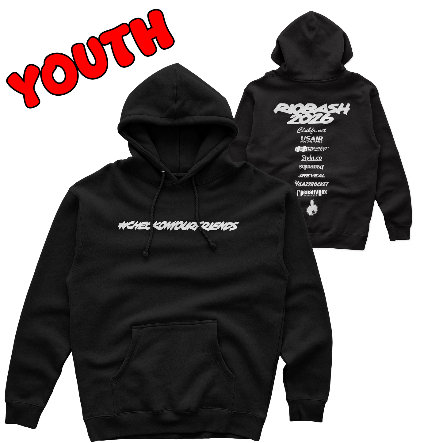 RIOBASH 26 YOUTH BLACK HOODIE