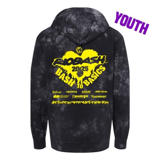 RIOBASH YOUTH BLACK TIE DYE HOODIE