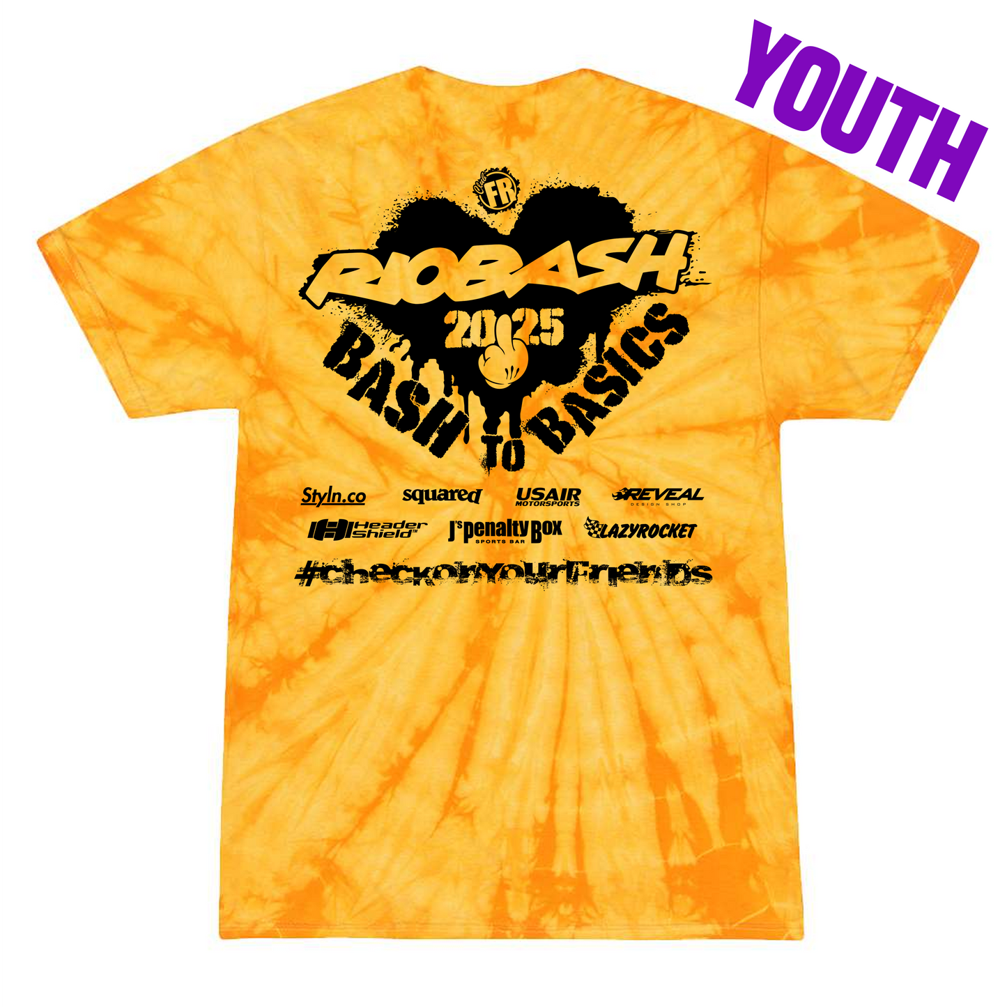 RIOBASH YOUTH YELLOW TIE DYE SHIRT